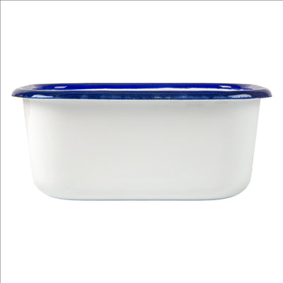 RÉCIPIENTS AVEC COUVERCLE 'ENAMELWARE' 850 ML 18x13x7,5 CM BLANC ACIER ÉMAILLÉ (4 UNITÉS)