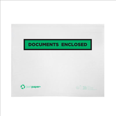 ENVELOPPES AUTOCOLLANTES POUR E-COMMERCE PORTE-DOCUMENTS OUVERTURE PAR LE HAUT  16,8x13 CM int. BLANC CELLULOSE (1000 UNITÉS)