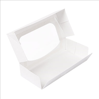 RÉCIPIENTS SUSHI+FÊNETRE 'THEPACK' 230 G/M2 + OPP 19,7x9x4,5 CM BLANC CARTON ONDULÉ NANO-MICRO (400 UNITÉS)