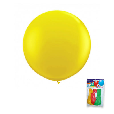 3 U. BALLONS "JUMBO"  Ø 36 CM ASSORTI LATEX (12 UNITÉS)