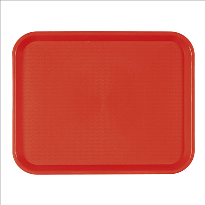 PLATEAU FAST FOOD  27,5x35,5 CM ROUGE PP (1 UNITÉ)