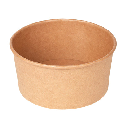 POTS SALADIERS 750 ML 320 + 18 PE G/M2 Ø 14,5/12,5x7 CM NATUREL KRAFT (500 UNITÉS)