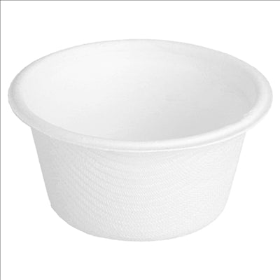 POTS 'BIONIC' 55 ML Ø 6x3 CM BLANC BAGASSE (1000 UNITÉS)