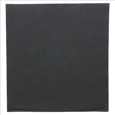 SERVIETTES ECOLABEL 'DOUBLE POINT' 18 G/M2 39x39 CM NOIR OUATE (1200 UNITÉS)