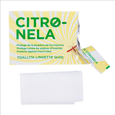 LINGETTES CITRONNELLE  50 G/M2 6,8x10 CM BLANC CELLULOSE (300 UNITÉS)