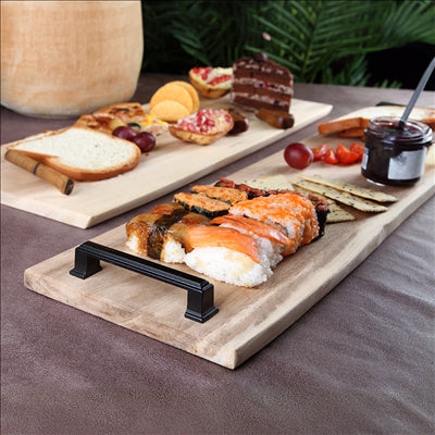 PLANCHE PRÉSENTATION RECTANGULAIRE AVEC ANSES  (35-45)x(20-24)x1,6 CM NATUREL BOIS (12 UNITÉS)