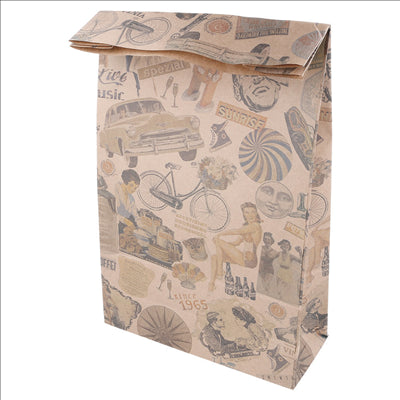 SACS SOS SANS ANSES 'VINTAGE' 80 G/M2 20+9x34,5 CM NATUREL KRAFT (500 UNITÉS)