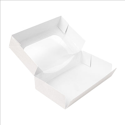 RÉCIPIENTS SUSHI+FÊNETRE 'THEPACK' 230 G/M2 + OPP 19,7x12x4,5 CM BLANC CARTON ONDULÉ NANO-MICRO (400 UNITÉS)