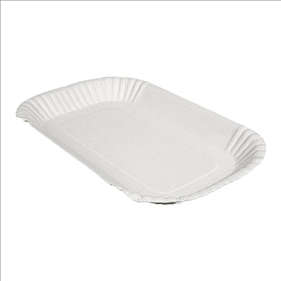 PLATEAUX  320 G/M2 23x15x2 CM BLANC CARTON (100 UNITÉS)