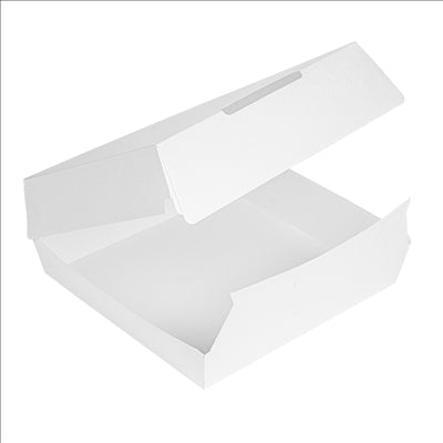 BOÎTES "LARGE LUNCH BOX" 'THEPACK' 240 G/M2 23,5x24x8,7 CM BLANC CARTON ONDULÉ NANO-MICRO (150 UNITÉS)