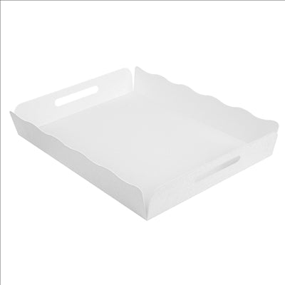 PLATEAUX + COUVERCLE 'THEPACK' 280 G/M2 40,5x30,5x6 CM BLANC CARTON ONDULÉ MICROCANAL (150 UNITÉS)