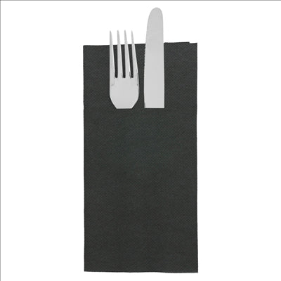 SERVIETTES KANGOUROU 'ECOLABEL - DOUBLE POINT' 18 G/M2 39x40 CM NOIR OUATE (1400 UNITÉS)