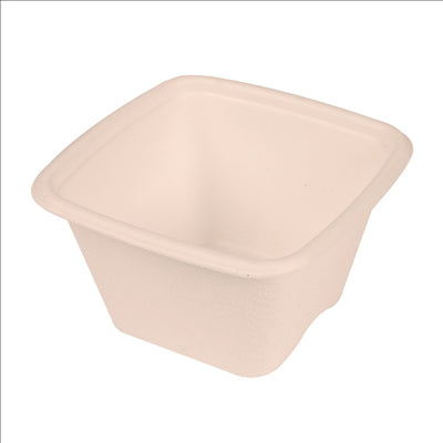 PETITS POTS 'BIONIC' 130 ML 7,7x7,7x4,6 CM NATUREL BAGASSE (600 UNITÉS)