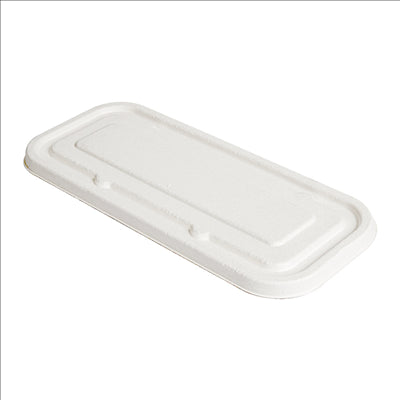 COUVERCLES POUR 257.51, 257.52, 257.53 'BIONIC' 500 ML 23,2x10,2x1 CM BLANC BAGASSE (600 UNITÉS)