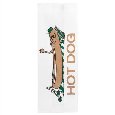 SACS "HOT DOG"  35 G/M2 7+5x18 CM BLANC PARCH.INGRAISSABLE (500 UNITÉS)