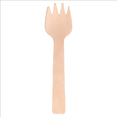 FOURCHETTE-CUILLÈRE  10,5 CM NATUREL BOIS (100 UNITÉS)