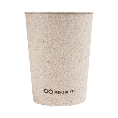 VERRES RÉUTILISABLES 500 ML Ø9/6,9x11,5 CM NATUREL RICE HUSK BIOCOMPOSITE (312 UNITÉS)