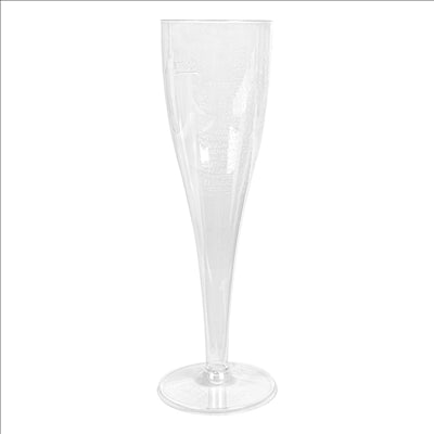 FLÛTES INJECTÉES "CHAMPAGNE" 125 ML Ø 4,9x20 CM TRANSPARENT CRISTAL PS (100 UNITÉS)