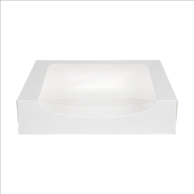 RÉCIPIENTS SUSHI+FÊNETRE 'THEPACK' 230 G/M2 + OPP 23x23x5 CM BLANC CARTON ONDULÉ NANO-MICRO (300 UNITÉS)