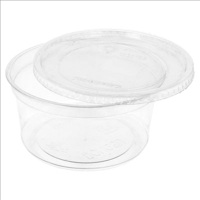 POTS TRAITEUR + COUVERCLES 500 ML Ø11,7x7,5 CM TRANSPARENT PET (250 UNITÉS)