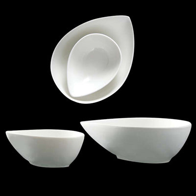 MINI RÉCIPIENTS "LARME"  Ø 10x7,2x4,1 CM BLANC PORCELAINE (12 UNITÉS)