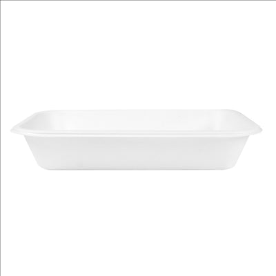 PLATEAUX 'BIONIC' 710 ML 21,5x14x3,7 CM BLANC BAGASSE (600 UNITÉS)