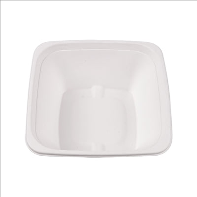 BOLS CARRÉS 'BIONIC' 950 ML 18x18x7 CM BLANC BAGASSE (400 UNITÉS)