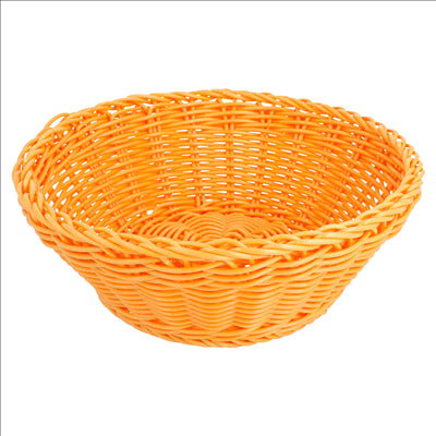 CORBEILLES SIMILAIRE OSIER RONDES  Ø 20x8 CM ORANGE PP (12 UNITÉS)