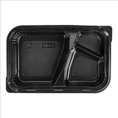 COFFRETS POUR REPAS 3 COMPART.  22,7x14,7x3,5 CM NOIR PP (200 UNITÉS)