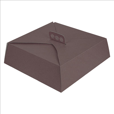 BOÎTES GÂTEAUX CARRÉES 'THEPACK' 250 G/M2 34x34x10 CM CHOCOLAT CARTON ONDULÉ NANO-MICRO (100 UNITÉS)