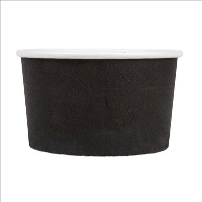 POTS À GLACES 180 ML 250 + 18PE G/M2 Ø 8,7x5,2 CM NOIR CARTON (2000 UNITÉS)