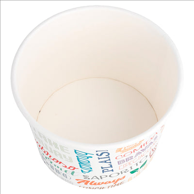 POTS 'PAROLE' 500 ML 280 + 18 PE G/M2 Ø11x8,2 CM BLANC CARTON (500 UNITÉS)