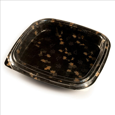 120 U. RÉCIPIENTS + COUVERCLES POUR SUSHI  27x27x4,5 CM NOIR PS (120 UNITÉS)