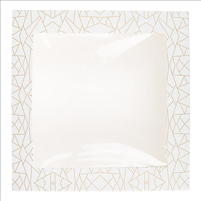 BOÎTES PÂTISSERIES AVEC FENÊTRE 'THEPACK DECO' 250 G/M2 + OPP 23x23x7,5 CM BLANC CARTON ONDULÉ NANO-MICRO (50 UNITÉS)