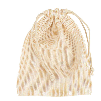 SACS FILET RÉUTILISABLES  17x23 CM BEIGE COTON (25 UNITÉS)