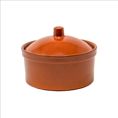 COCOTTE EN FAÏENCE AVEC COUVERCLE 350 ML  Ø 12x6 CM MARRON ROUGEATRE CERAMIQUE (20 UNITÉS)