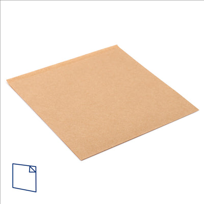 SACHETS OUVERTS 2 CÔTÉS 'OPEN PACK' 35 G/M2 + 10 LDPE 18x18,2 CM NATUREL KRAFT (100 UNITÉS)