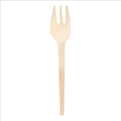 COUTEAU / FOURCHETTE  13,7 CM NATUREL BOIS (100 UNITÉS)