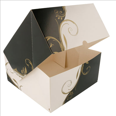 BOÎTES PÂTISSERIES AVEC FENÊTRE 'THEPACK CLASSIC' 250 G/M2 24x24x12 CM BLANC CARTON ONDULÉ NANO-MICRO (100 UNITÉS)