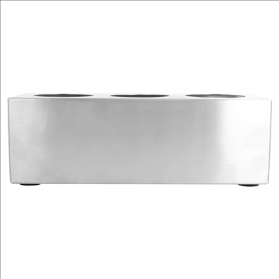 PORTE 3 POIRES À SAUCES 240 ML  23x8,5x8 CM ARGENTE INOX (1 UNITÉ)