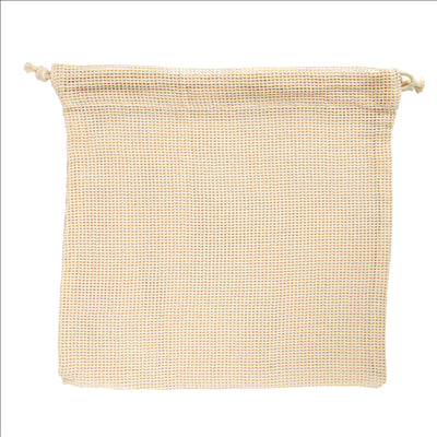 SACS FILET RÉUTILISABLES  26x26 CM BEIGE COTON (25 UNITÉS)