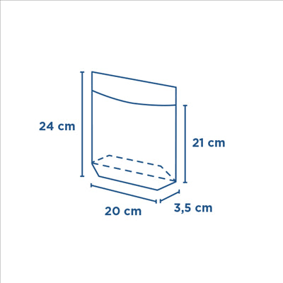 RÉCIPIENTS AVEC BASE ET FENÊTRE 'TURTLE PACK' 50 G/M2 + 15 PP 20+3,5x24/21 CM BLANC KRAFT (100 UNITÉS)