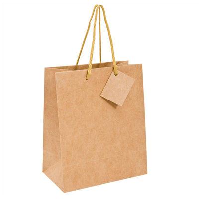 SACS BOUTIQUE ANSES CORDON  120 g/m2 40+15x50 CM NATUREL KRAFT (10 UNITÉS)