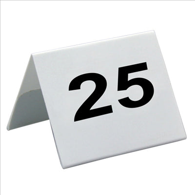 NUMÉROS DE TABLE DU 26 AU 50  5x3,6 CM BLANC PVC (1 UNITÉ)