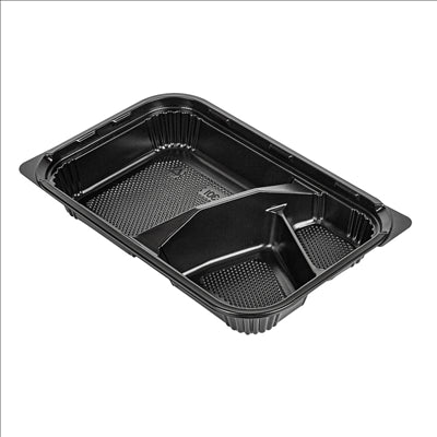 COFFRETS POUR REPAS 3 COMPART.  22,7x14,7x3,5 CM NOIR PP (200 UNITÉS)