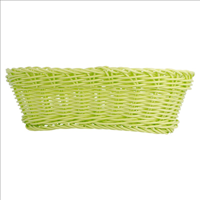 CORBEILLES SIMILAIRE OSIER ALLONGÉES  23x9x8 CM VERT ANIS PP (12 UNITÉS)