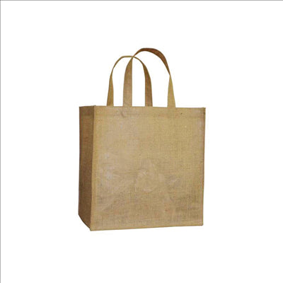 SAC SANS DÉCOR AVEC ANSES  260 G/M2 29+18x30 CM NATUREL JUTE (10 UNITÉS)