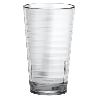 GOBELETS AVEC RELIEF 400 ML Ø 8/5,5x13,5 CM TRANSPARENT POLYCARBONATE (24 UNITÉS)