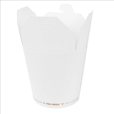 RÉCIPIENTS MULTIUSAGES 'COMPOSTABLE' 780 ML 325 G/M2 Ø9x9 CM BLANC CARTON (450 UNITÉS)