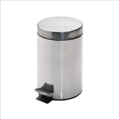 POUBELLE À PÉDALE AVEC RÉCEPTACLE INTÉRIEUR 3 L Ø 17x24,5 CM ARGENTE INOX (1 UNITÉ)